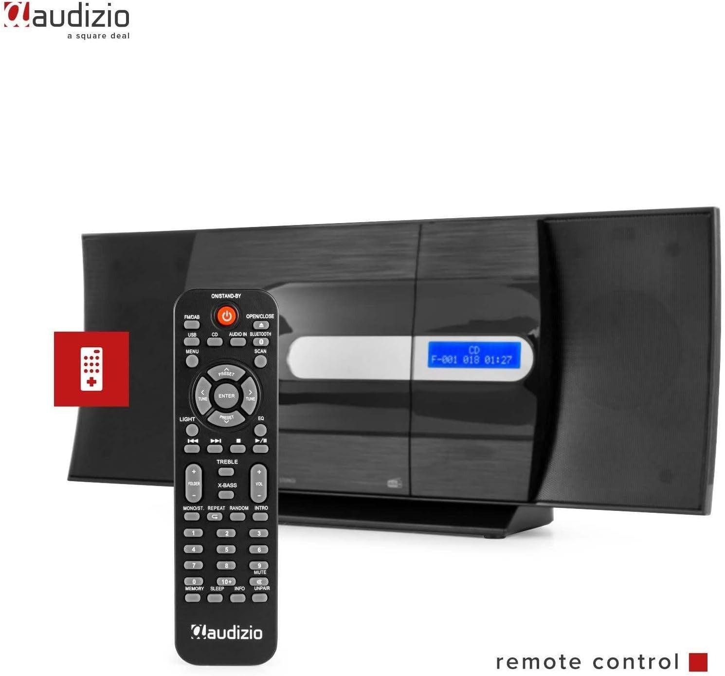 Bluetooth DAB+ Stereo System | HiFi CD Player USB MP3 Wall Mountable Home Audio