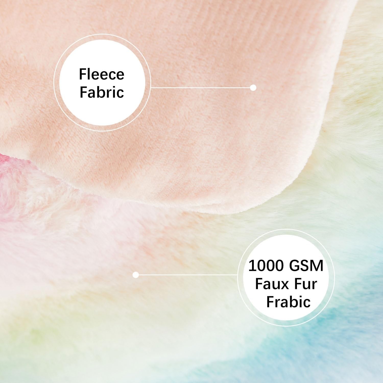 Luxury Plush Fleece Throw Blanket Thick Warm Sofa Bed Rainbow 100x160cm