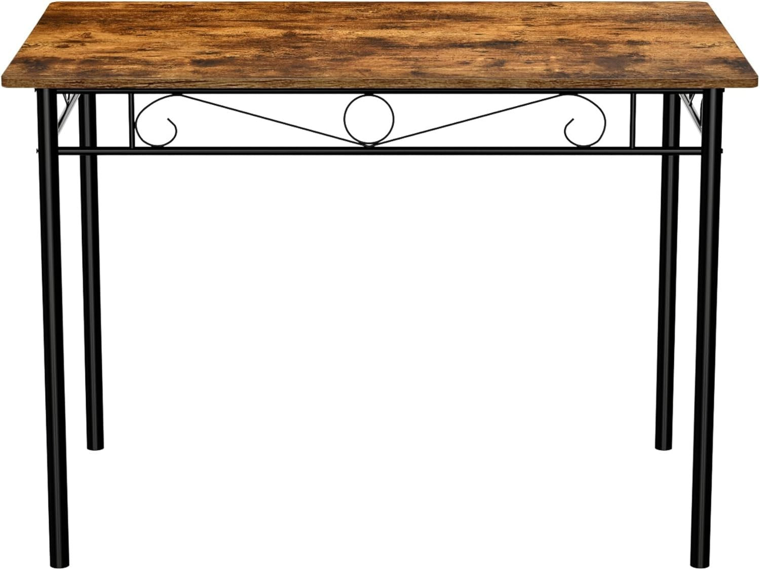 Vintage Rectangular Dining Set 4 Chairs Rustic Wood Kitchen Table Compact