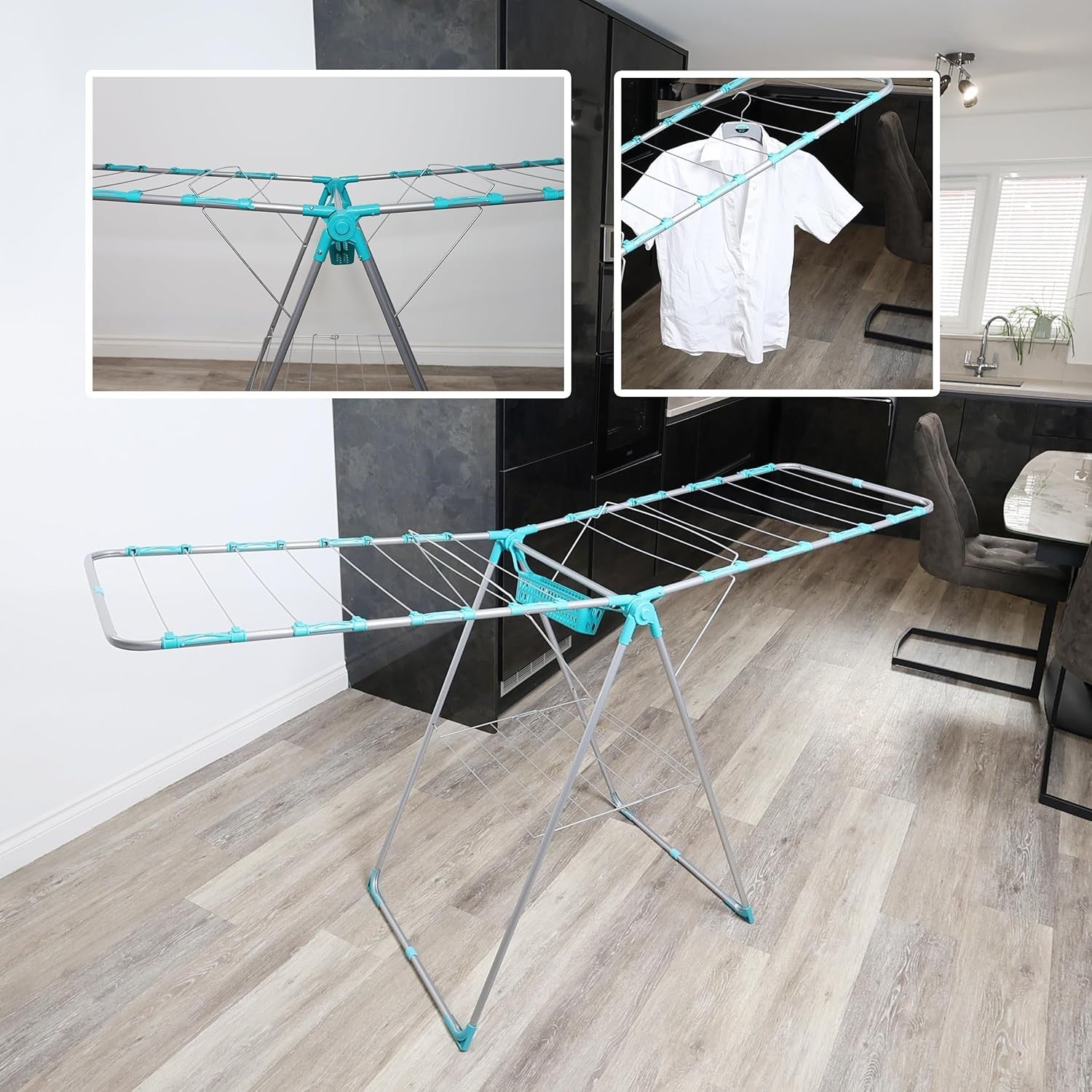 Folding Clothes Airer Drying Rack Stainless Steel Indoor Outdoor Compact