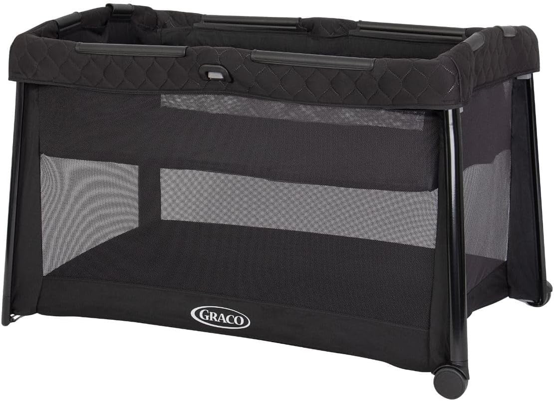 Lightweight Travel Cot with Bassinet Compact Folding Baby Bed Playpen 105x65cm