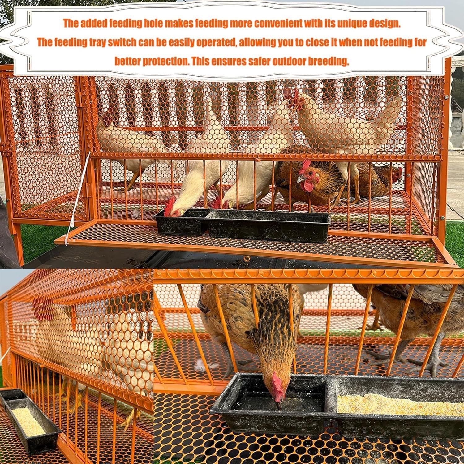 100cm Galvanised Steel Chicken Coop Poultry Cage Run