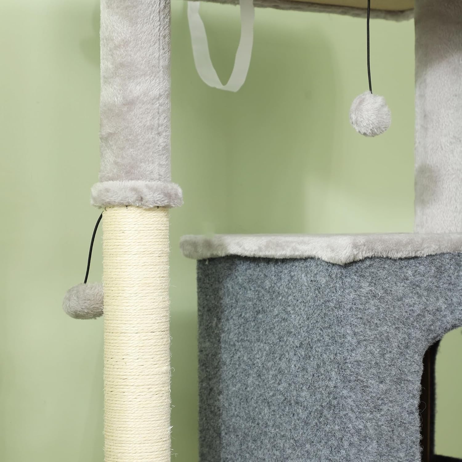 Cat Tree Tower 132cm Multi Level Scratching Condo Bed Indoor Climber