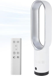 56cm Bladeless Tower Fan w/ Air Purifier 8hr Timer 80" Oscillation Remote Silver