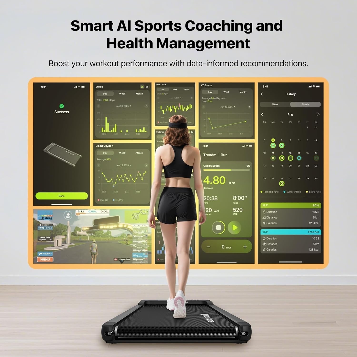 Under Desk Treadmill 6KMH Portable Walking Jogging Machine LED Remote