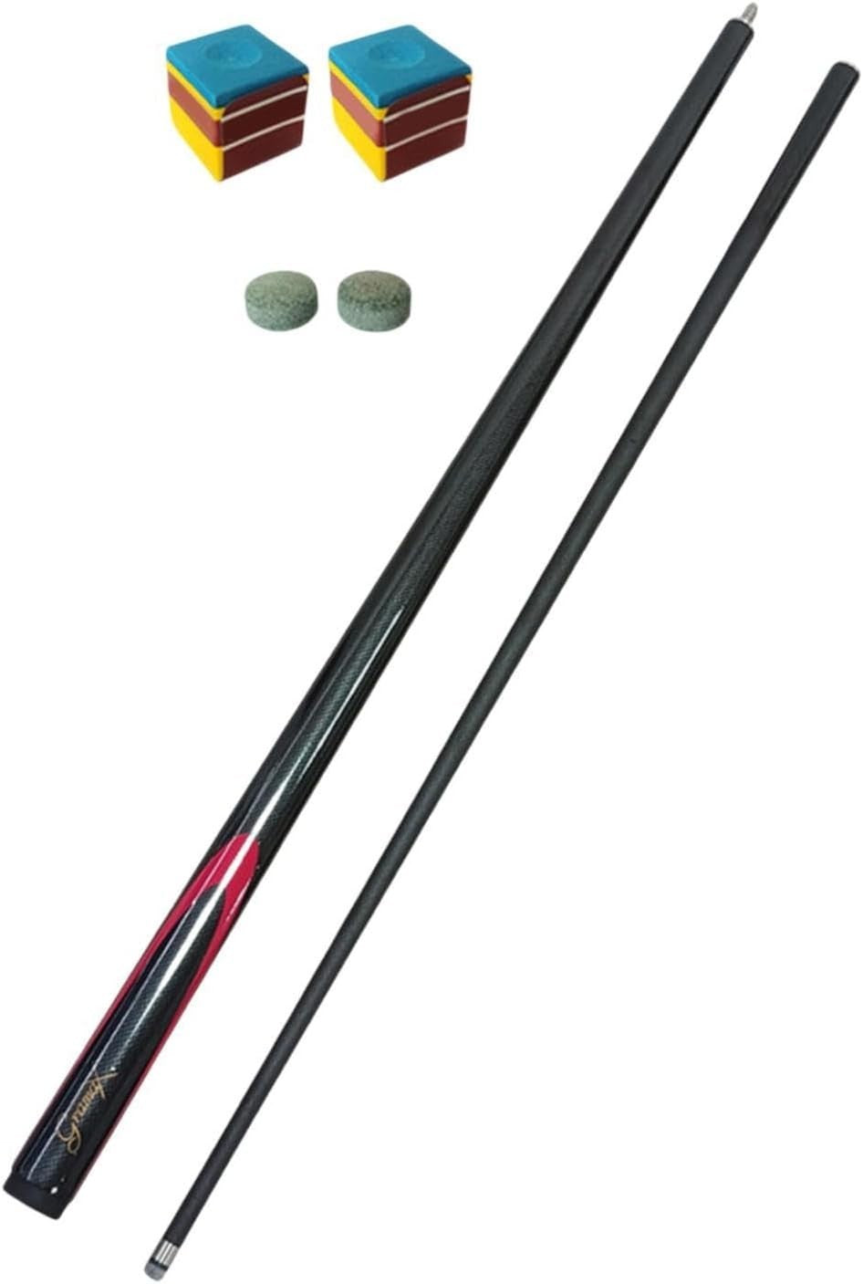 57in Carbon Fiber Snooker Cue 9.5mm Tip 1/2 Split Starter Set