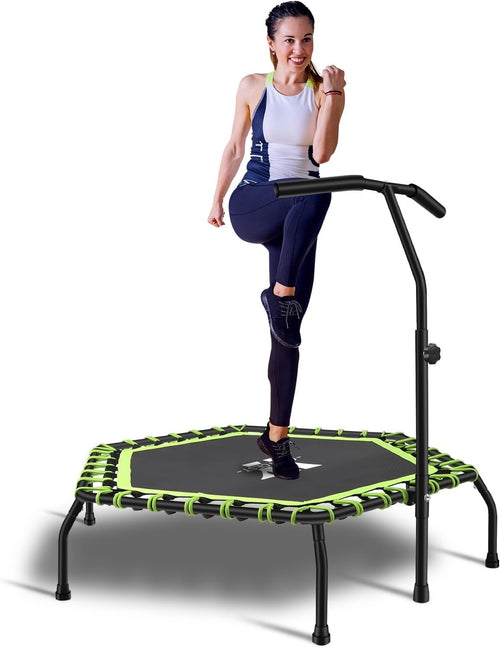48'' Bungee Rebounder Mini Trampoline Adjustable Handle Silent 150KG