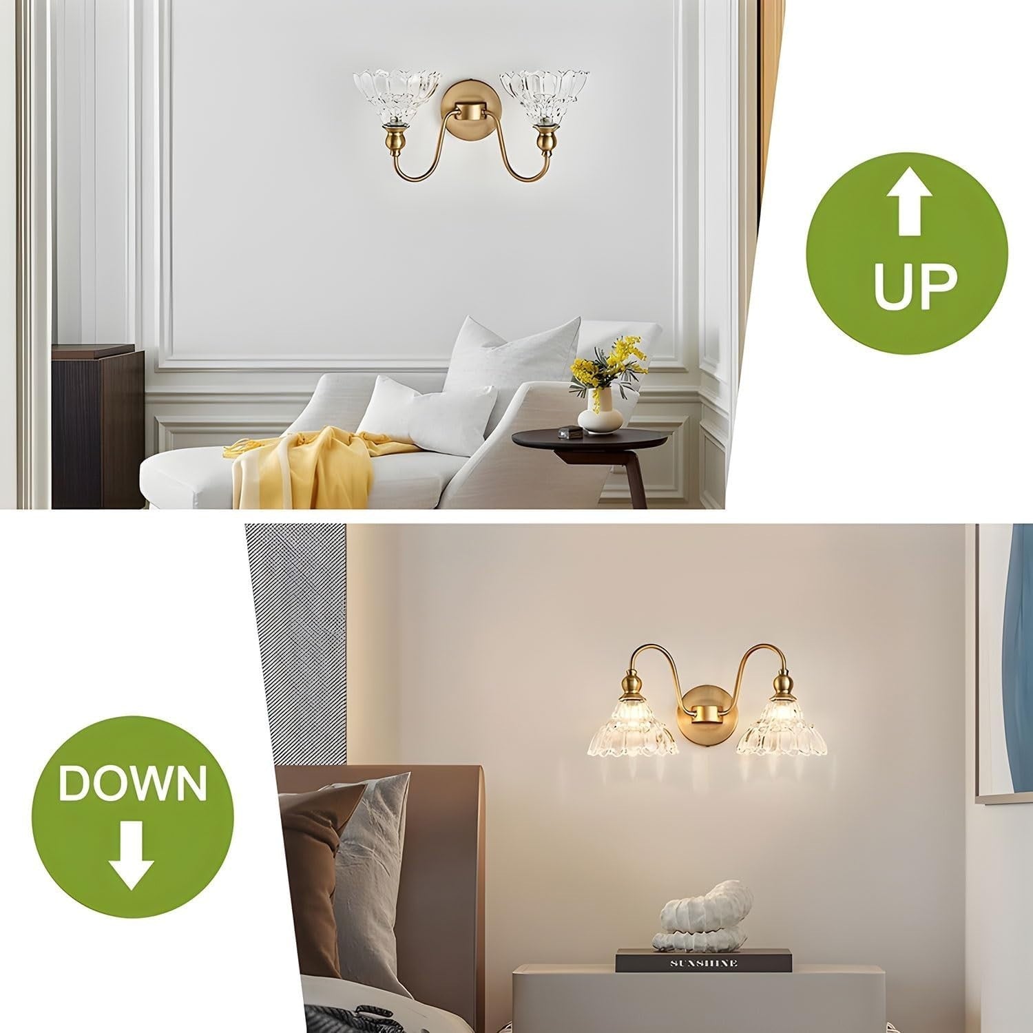 Wireless Battery Wall Sconces Set of 2, Remote Control & Dimmable LED Lights