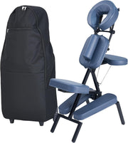 Portable Massage Chair Lightweight Adjustable Aluminum Folding Tattoo Spa Blue