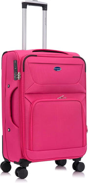 Lightweight 26” Softshell Check In Suitcase 4 Spinner Wheels Lock Expandable