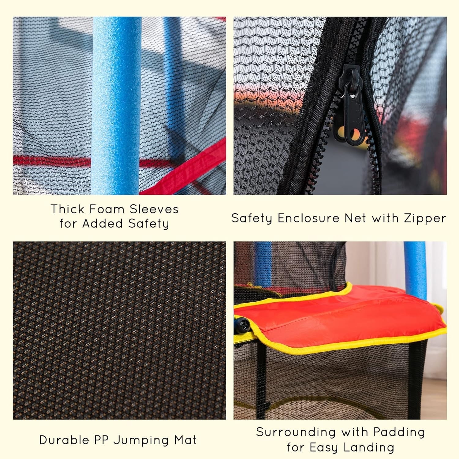5.2FT Kids Trampoline Safety Enclosure Net Springfree Indoor Outdoor