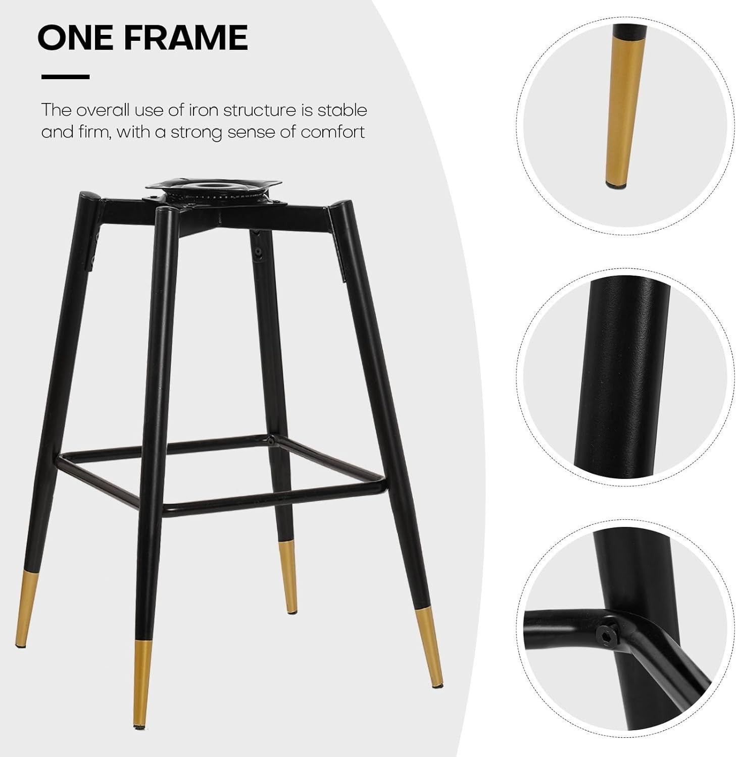 Black Velvet Swivel Bar Stools Set of 2 – Luxury Kitchen Counter Chairs