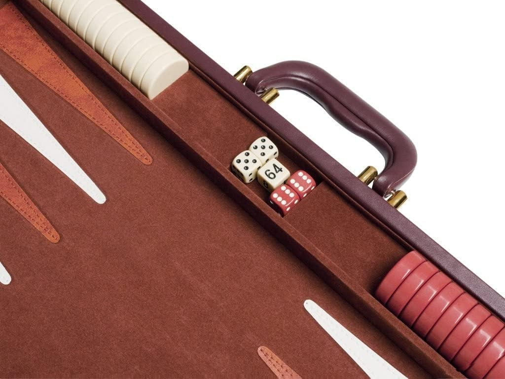 Tournament Backgammon Set 50cm Leatherette Folding Board Luxury Strategy Game