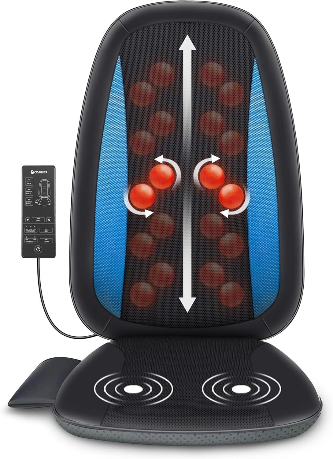 Shiatsu Back Massager Heat Deep Kneading Full Back Chair Pad with Vibration