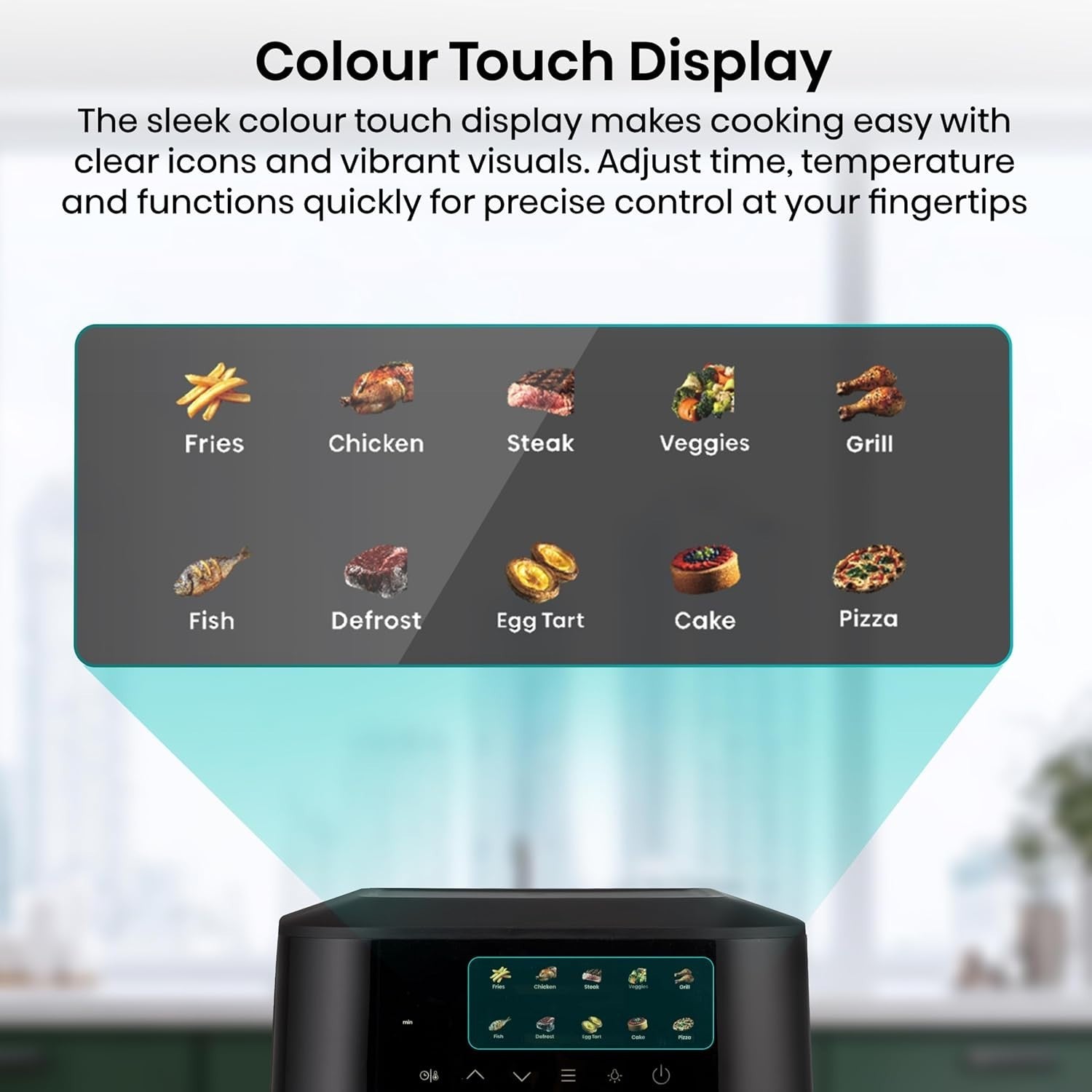 Large Air Fryer 6.3L | 10-in-1 Touch Display Fast Double Heat Healthy Cooker