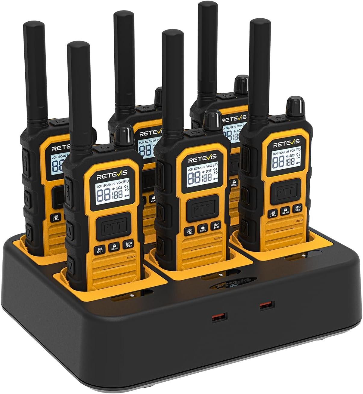 IP67 Waterproof Walkie Talkies 6 Pack Long Range Industrial Two Way Radio