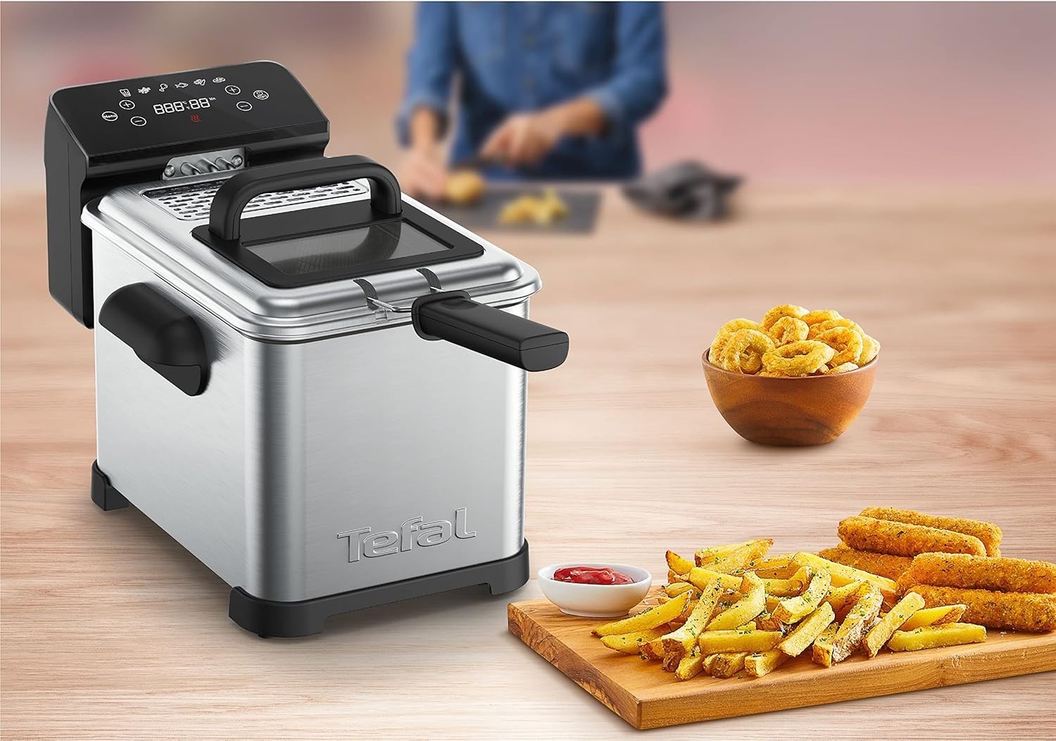 Family Digital Deep Fryer 4L Oil 2400W Cooling Zone Touch Screen XL