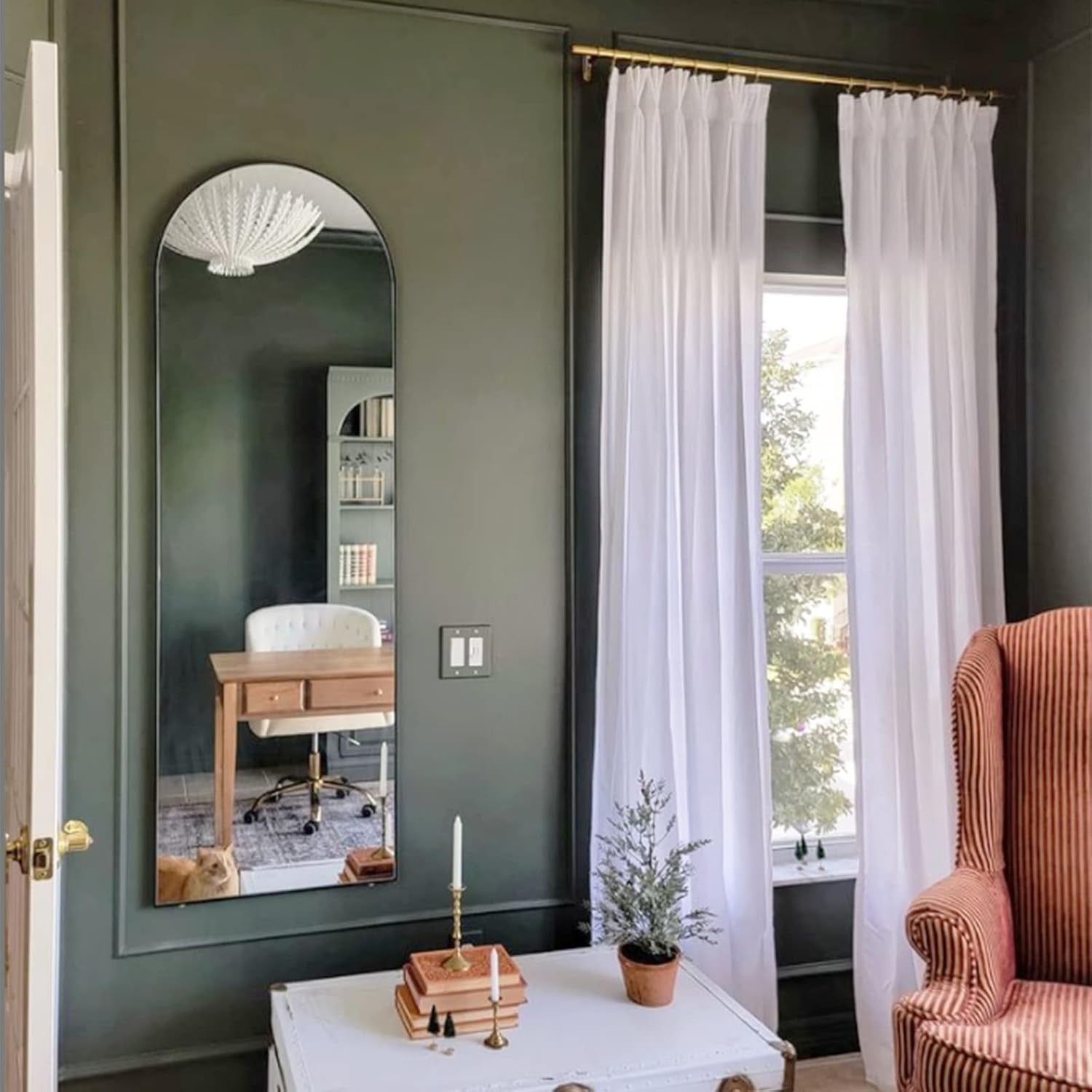 Full Length Arch Mirror 147x44cm Wall Leaning Standing Dressing Room
