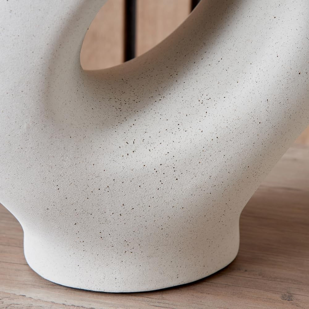 Modern Boho Ceramic Table Lamp with Black Shade – Stylish & Functional