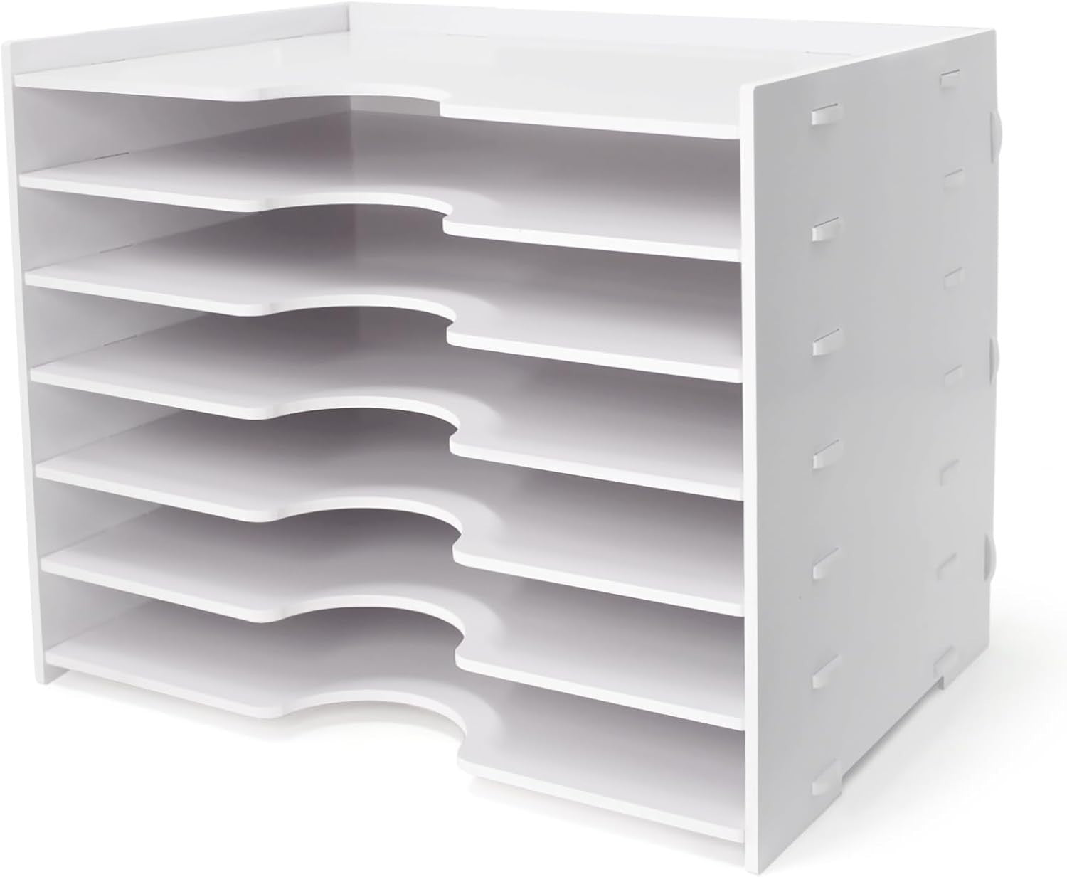 7-Tier Wide Desk File Organizer | Letter Tray Storage Rack, Desktop Sorter