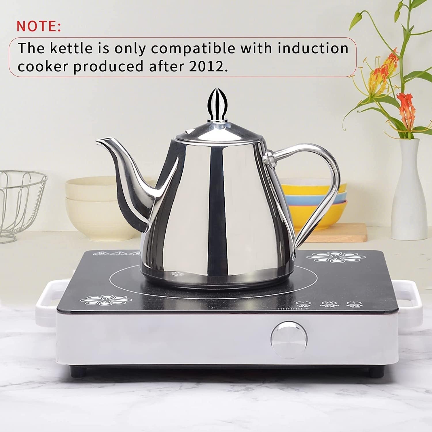 Stainless Steel Teapot 2L Tea Coffee Server Easy Pour Drip Free Pot