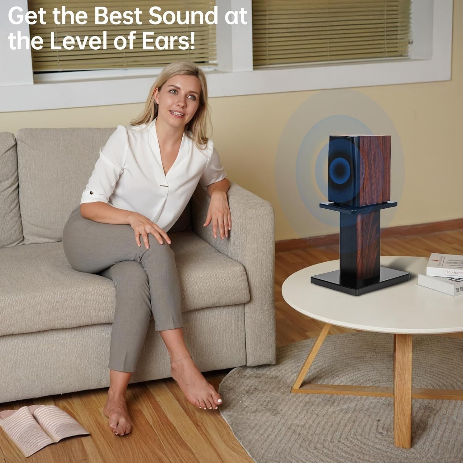 30cm Wood Speaker Stands HiFi Heavy Duty MDF Set Sand Fill Design