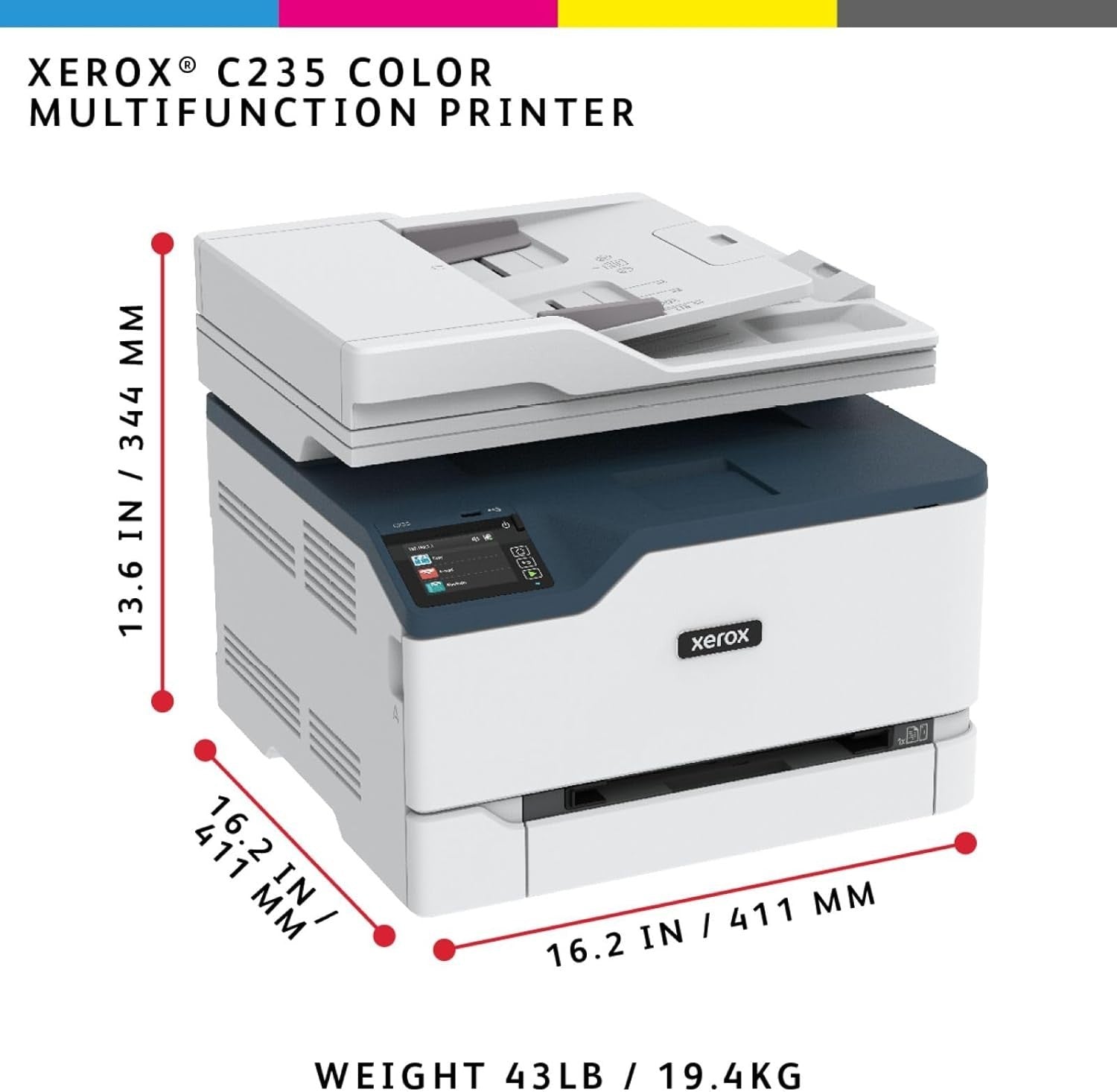 A4 Colour Laser Multifunction Printer 22ppm Duplex Wireless Scan Copy Fax