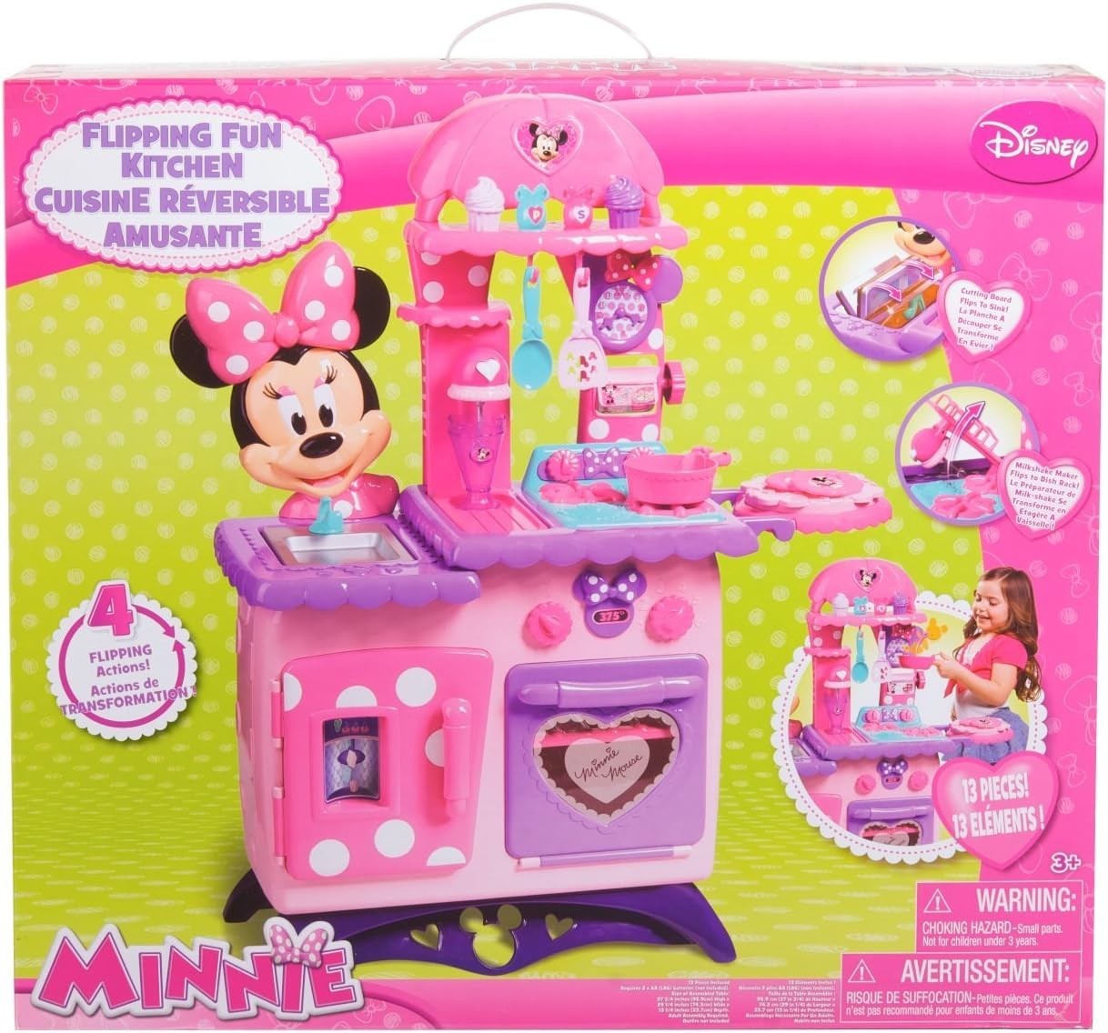 Kids Pretend Play Kitchen Cooking Set Lights Sounds Accessories Age 3+