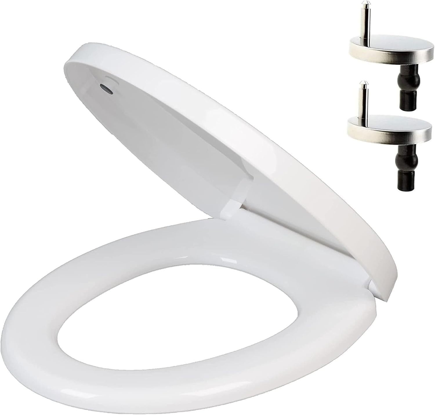 Soft Close Oval Toilet Seat White Quick Release Adjustable PP Top Fix 385-470mm