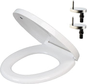 Soft Close Oval Toilet Seat White Quick Release Adjustable PP Top Fix 385-470mm