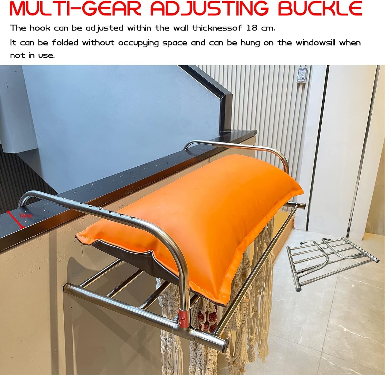 Radiator Clothes Airer Extendable Stainless Steel Drying Rack 42–66cm