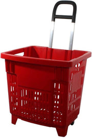 55L Shopping Trolley Basket with Wheels Foldable Handle Lightweight Cart