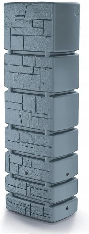 350L Wall-Mounted Plastic Water Butt with Connection Kit – Light Grey