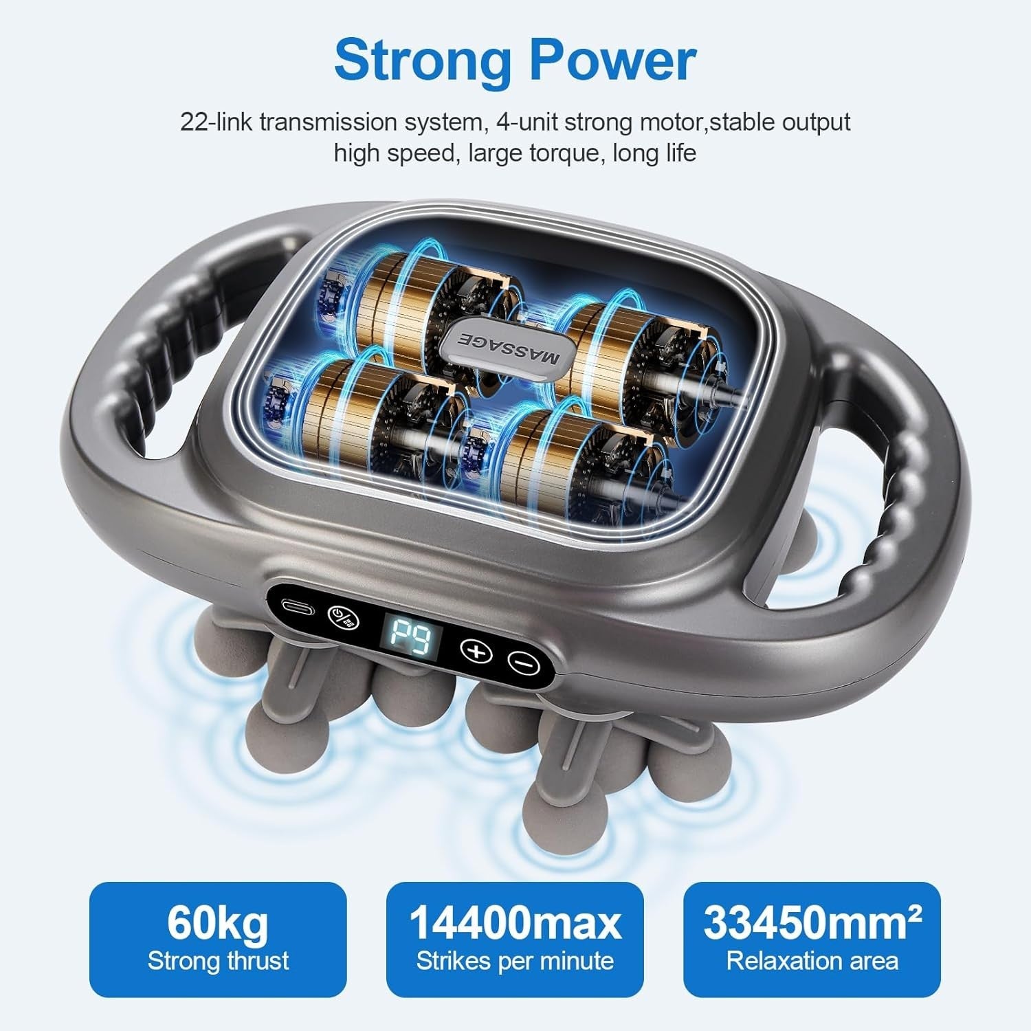 22 Head Deep Tissue Massage Gun Multi Node Full Body Muscle Relief Therapy
