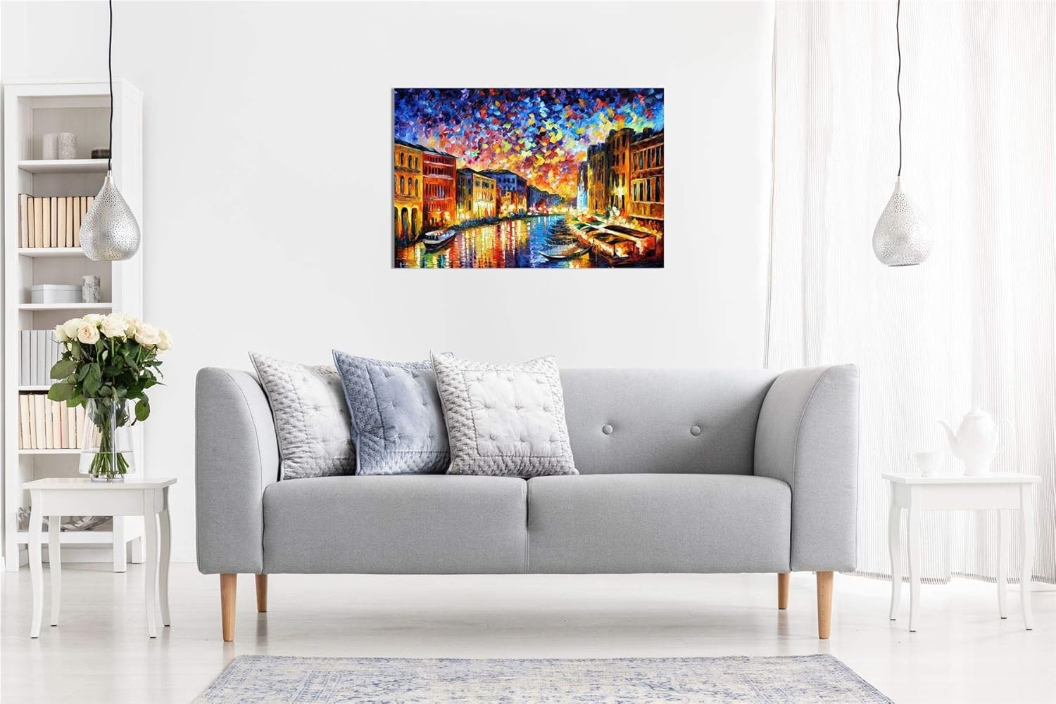 Large Venice Canal Canvas Wall Art Print Living Room Home Decor 18x12