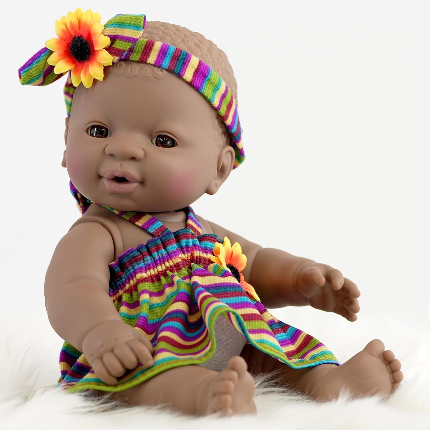 12 Inch Twin Baby Dolls Dark Skin Realistic Vinyl African Style
