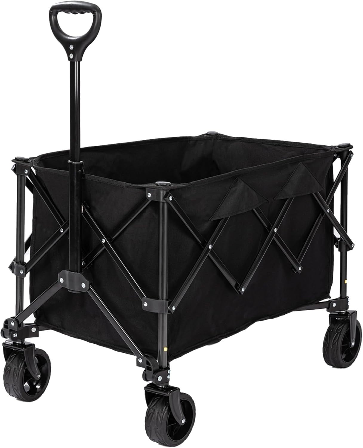 Heavy Duty 140L Foldable Festival Trolley Wagon with Telescopic Handle Black