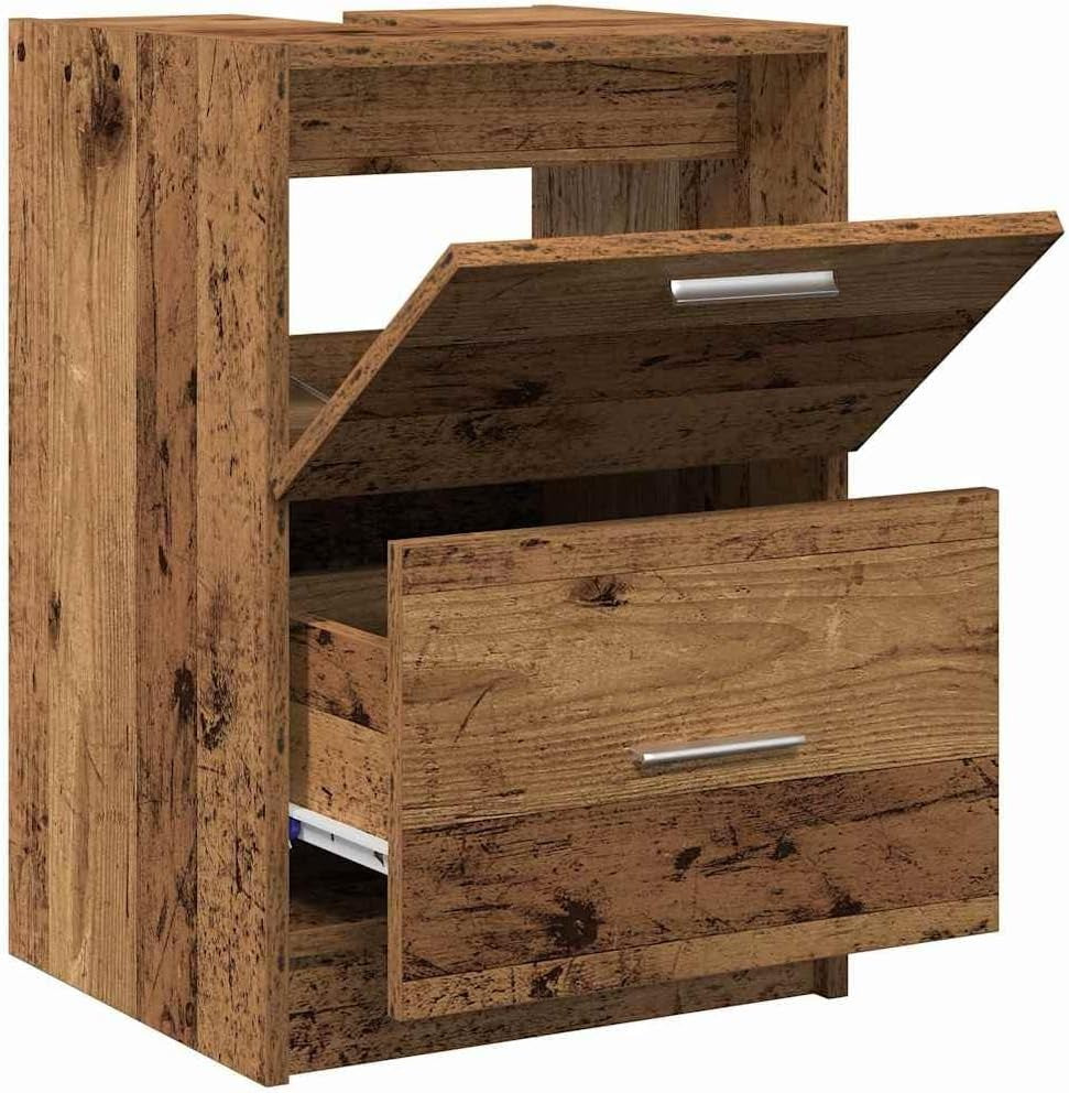 Rustic Bathroom Sink Cabinet 40x37x59cm Wooden Under Sink Storage Unit