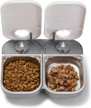 Automatic Pet Feeder 2 Meal Timer Wet Dry Food Dispenser Ice Pack