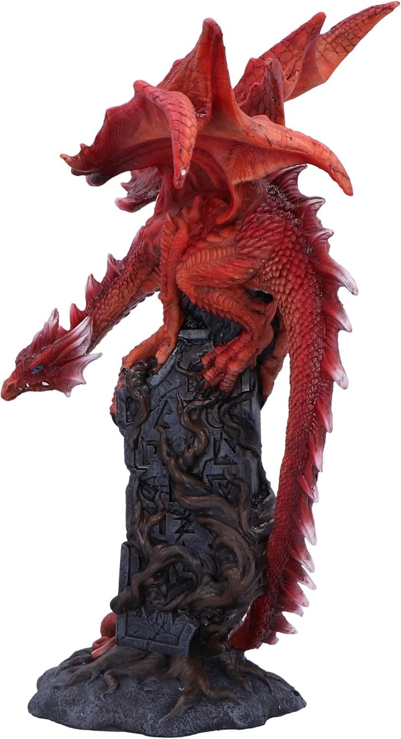 Large Red Dragon Figurine 28.5cm | Resin Fantasy Statue | Mythical Home Decor