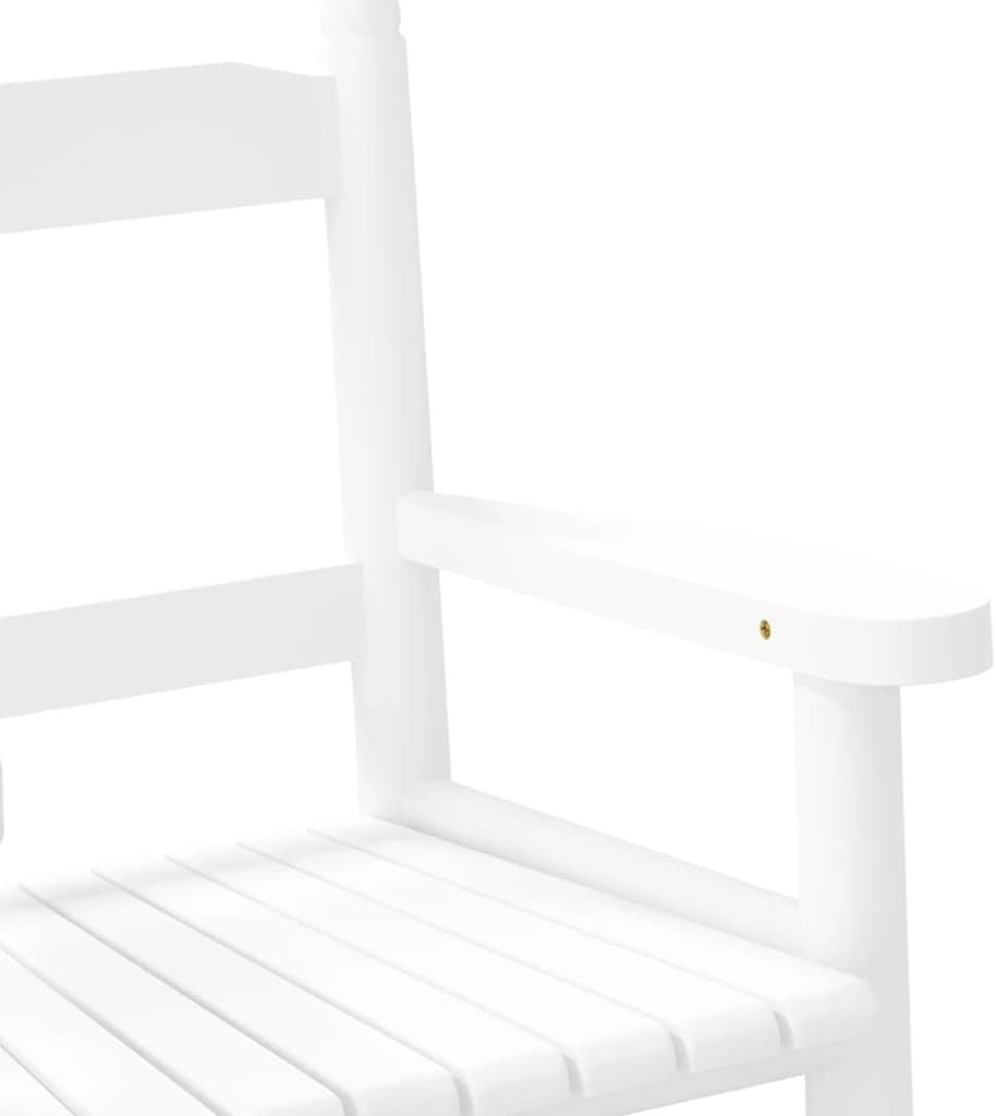 Kids White Wooden Rocking Chair with Waterproof Finish & Safety Design