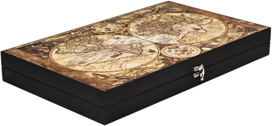 23 Inch Luxury Backgammon Set Leatherette Folding Board Game Gift
