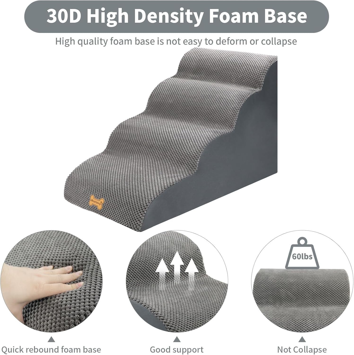 4-Step Dog Stairs Non-Slip Pet Ramp Small Dogs Cats