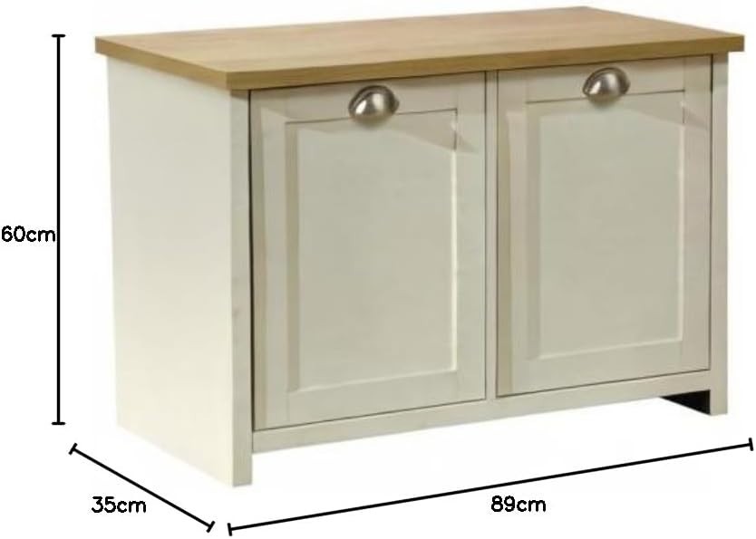 Cream Shoe Storage Cabinet 4 Shelves Spacious Hallway Sideboard Organizer