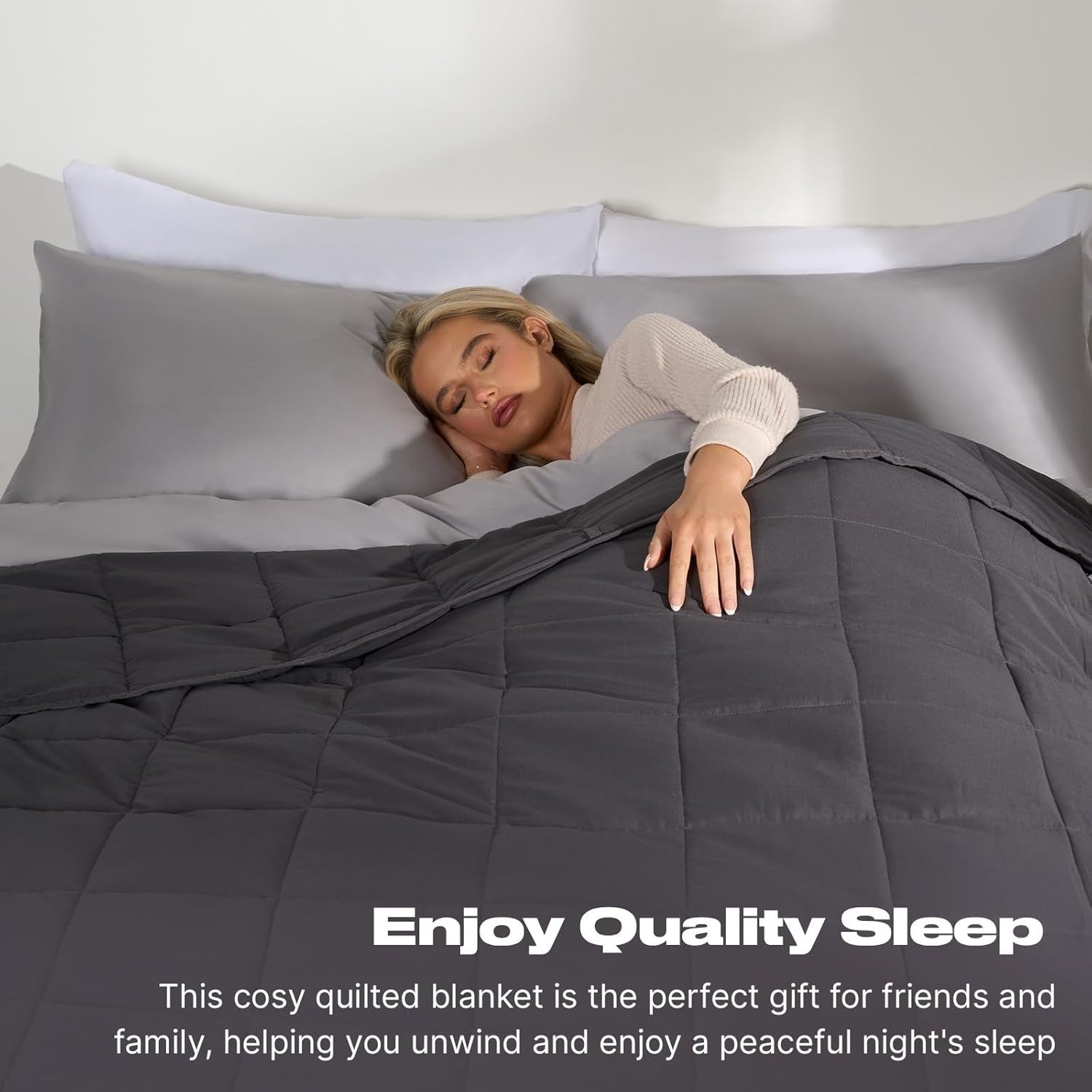 Weighted Blanket Adults Charcoal Grey 6kg 125x180cm Calming Sleep Aid
