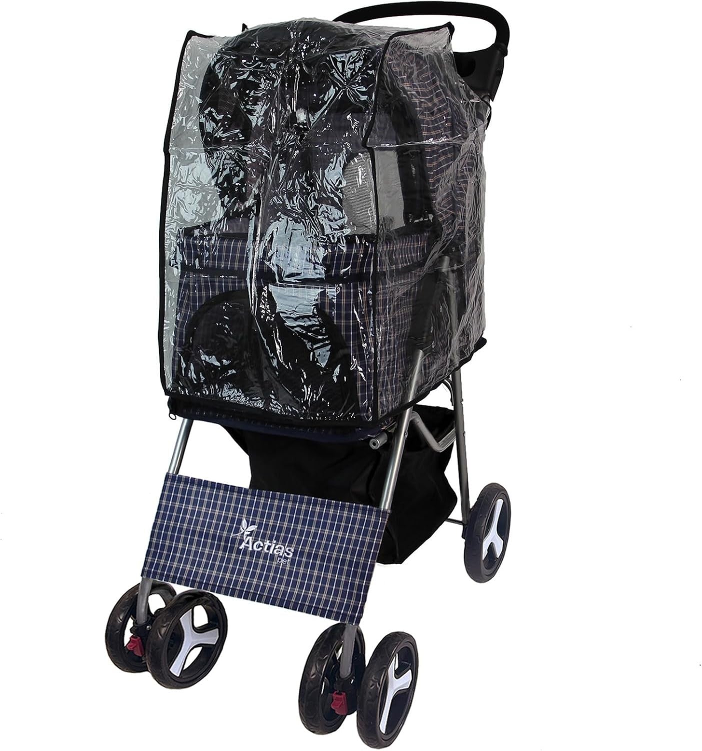 Pet Travel Stroller Dog Cat Pushchair Foldable Wheels 15kg + Rain Cover