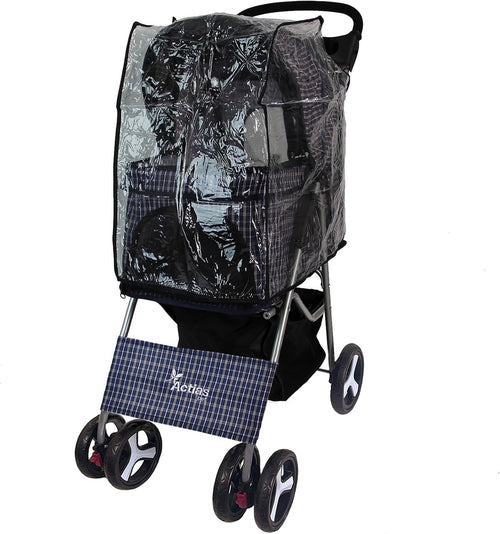 Pet Travel Stroller Dog Cat Pushchair Foldable Wheels 15kg + Rain Cover