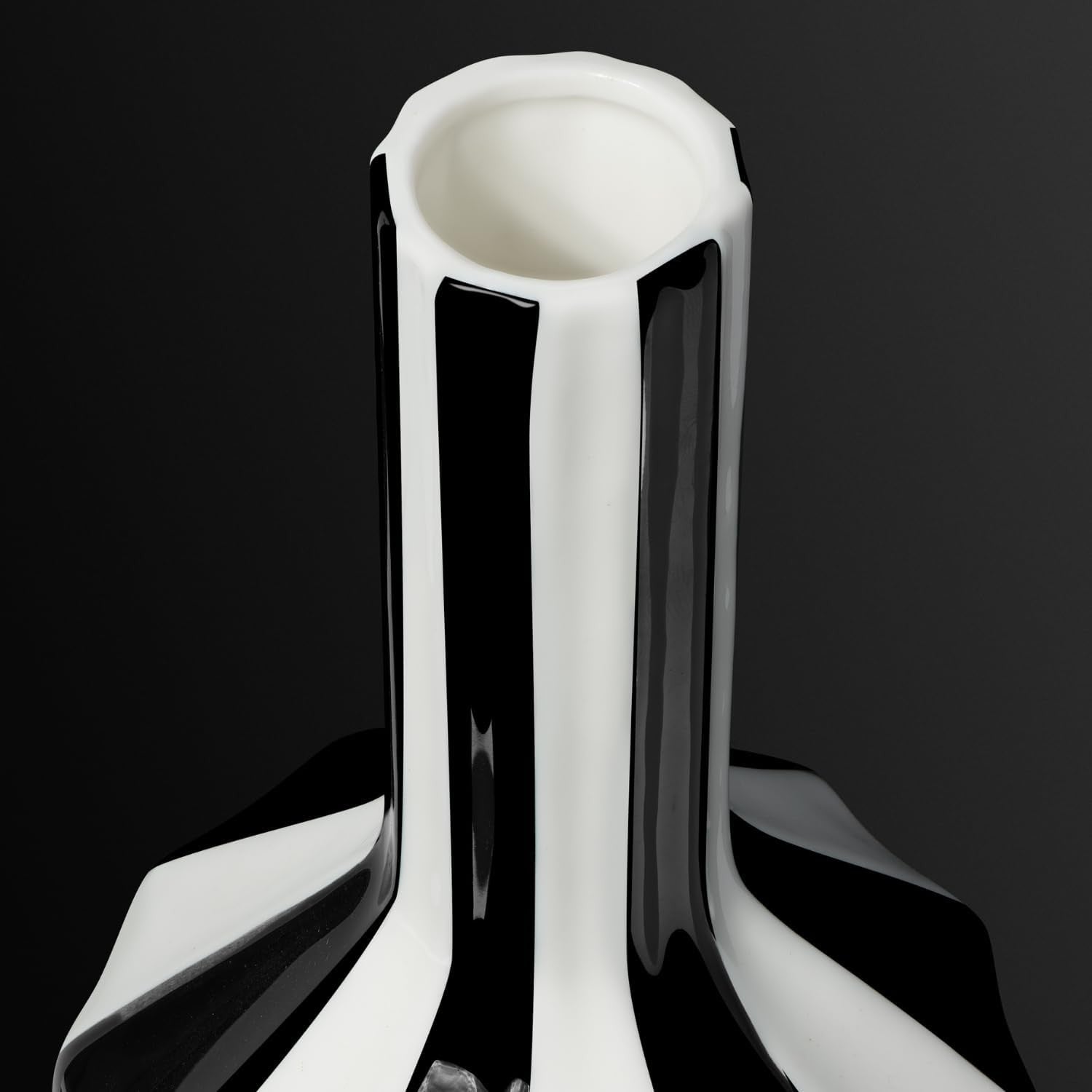 Tall Black White Ceramic Vase 15 Inch Modern Floor Table Home Decor