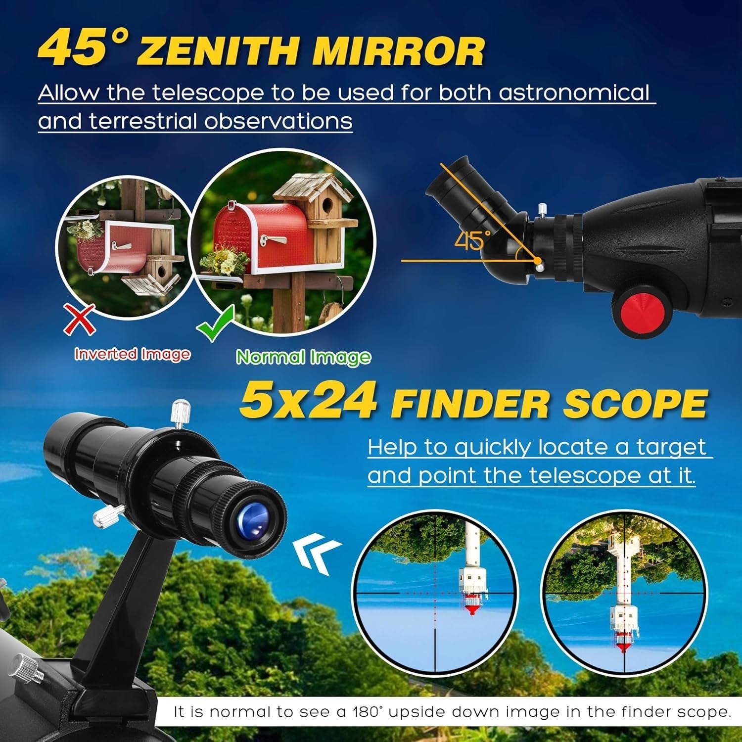 90mm Aperture 900mm Refractor Telescope with Phone Adapter & Tripod – Black-2