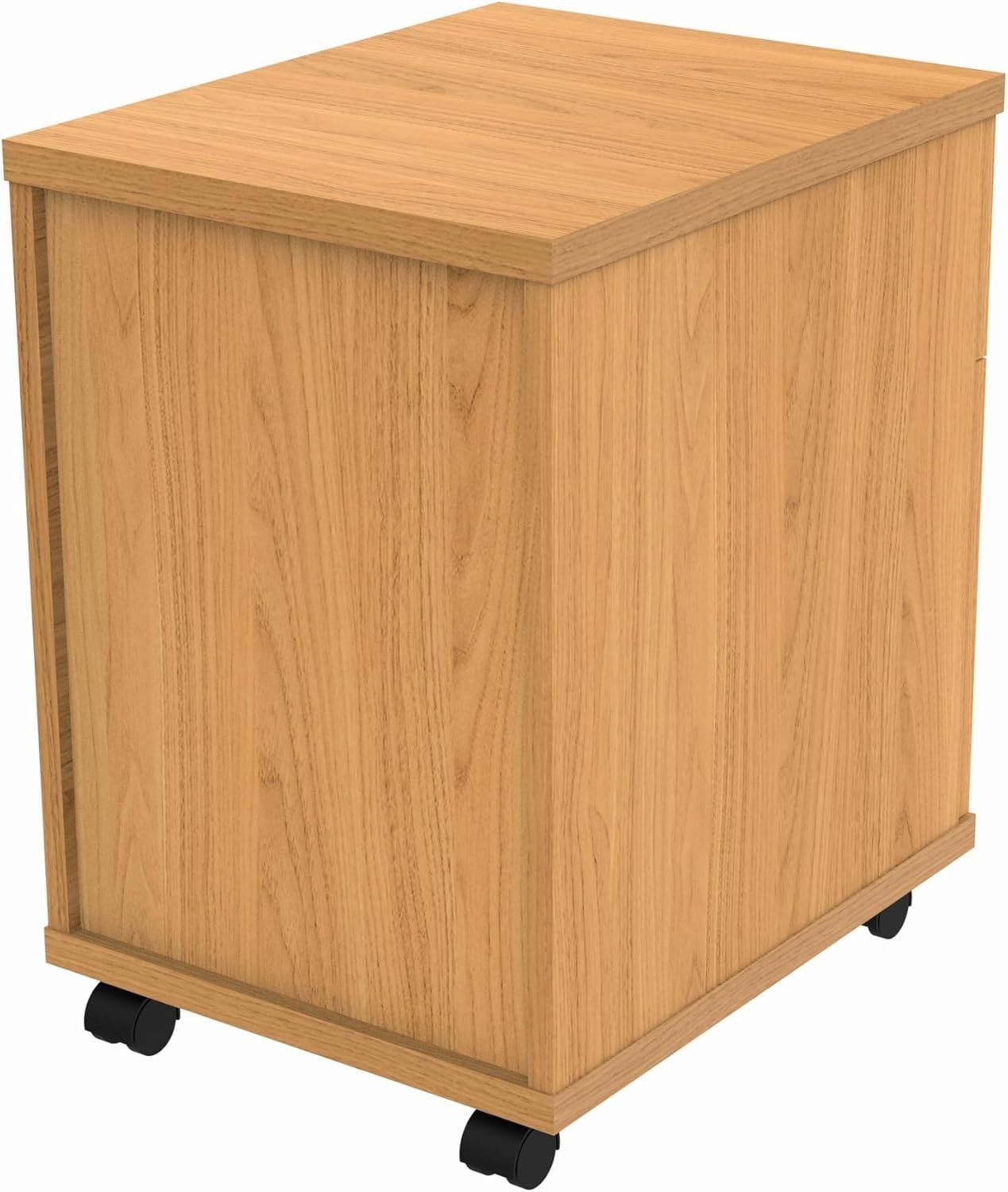 Lockable 2 Drawer Mobile Filing Cabinet Pedestal Office Storage Beech Heavy Duty